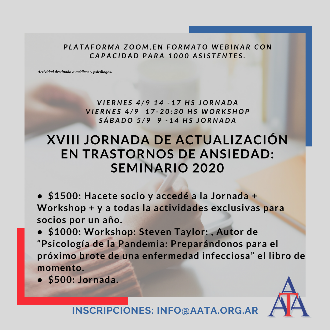 XVIII Seminario de Actualizacin en Trastornos de Ansiedad